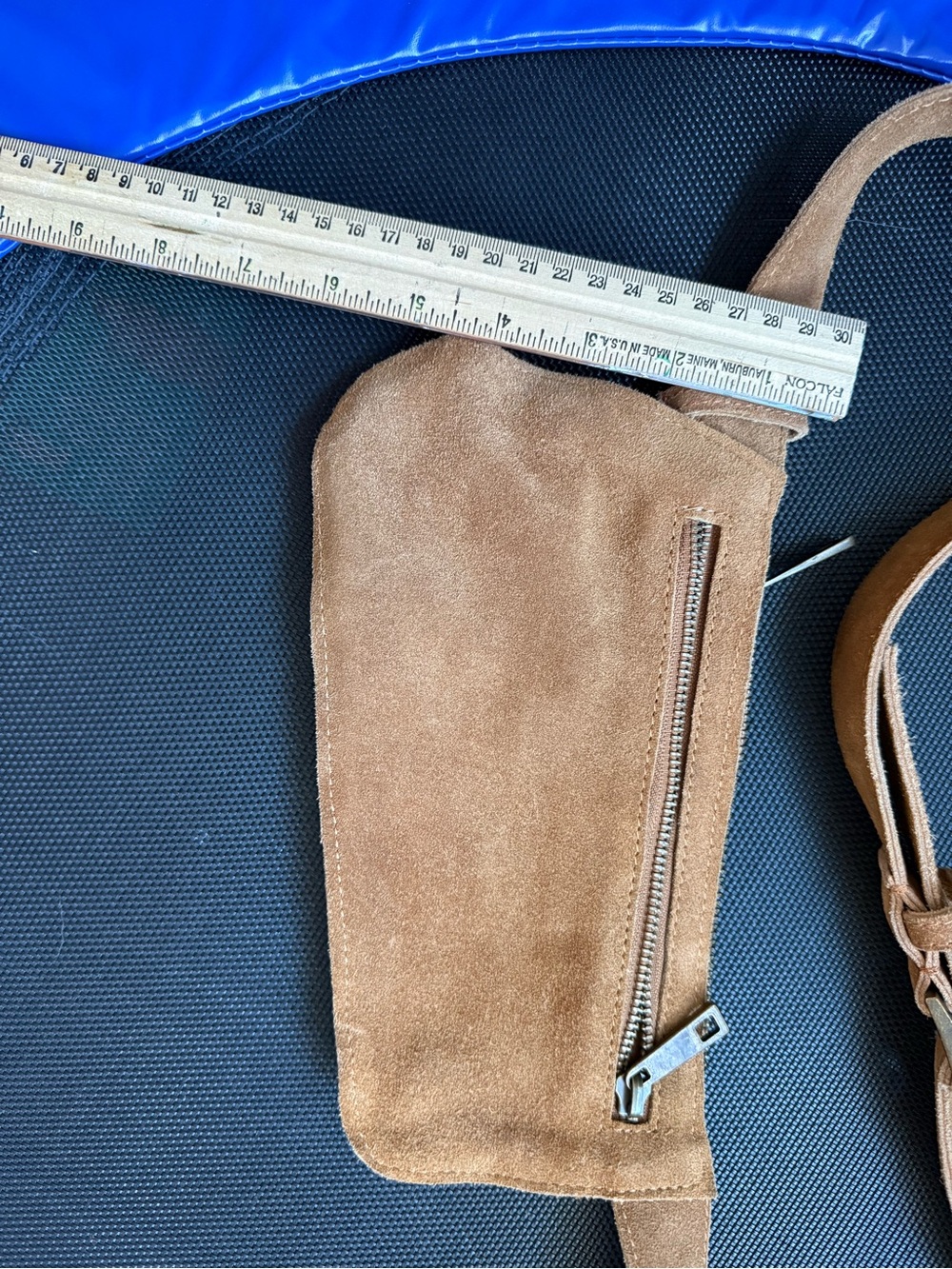 Free People Avalon 100% Leather Suede Sling Crossbody Or Belt Bag - Tan Brown - Picture 6 of 14